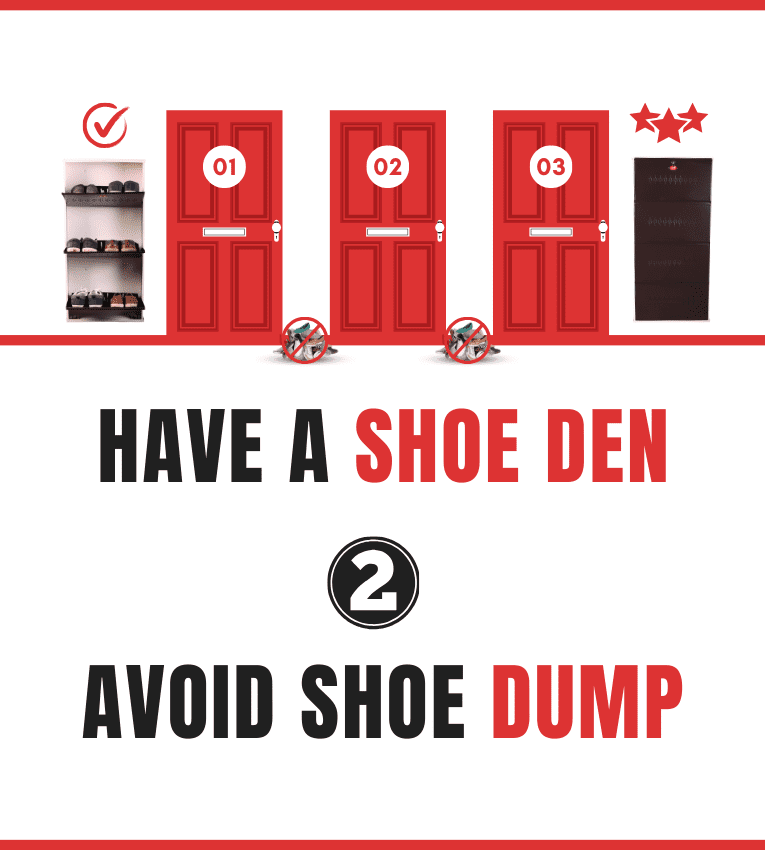 Metal Shoe Rack - Stylish wall-mounted storage by Shoe Den.